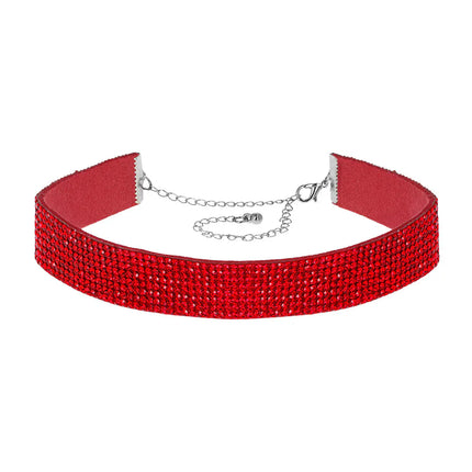 Choker Crystal röd