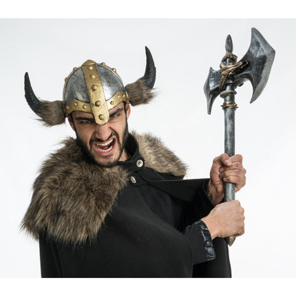 Vikingahjälm med horn, herr, 35 cm