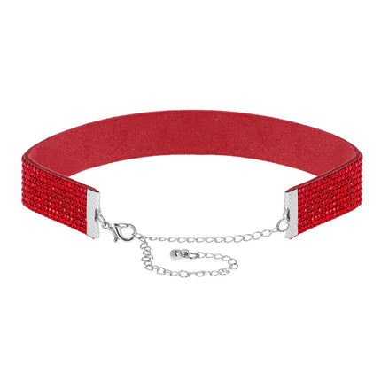 Choker Crystal röd