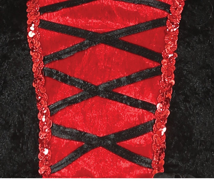 Vampyr Halloween Kostym Dam Röd Svart