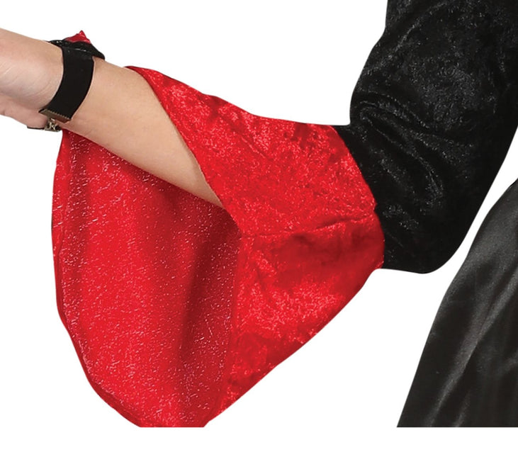 Vampyr Halloween Kostym Dam Röd Svart