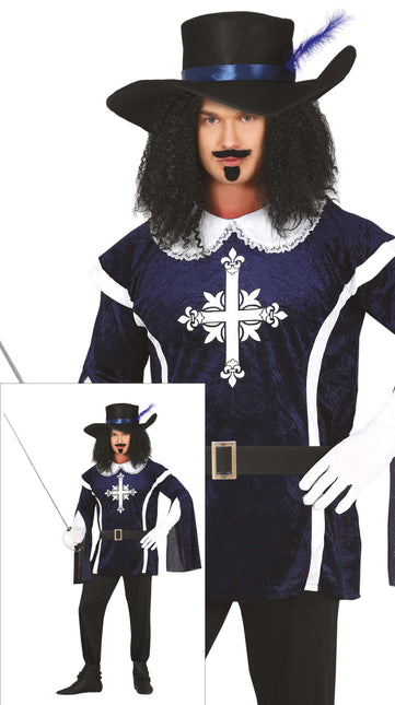 Musketör Kostym Herr Blå