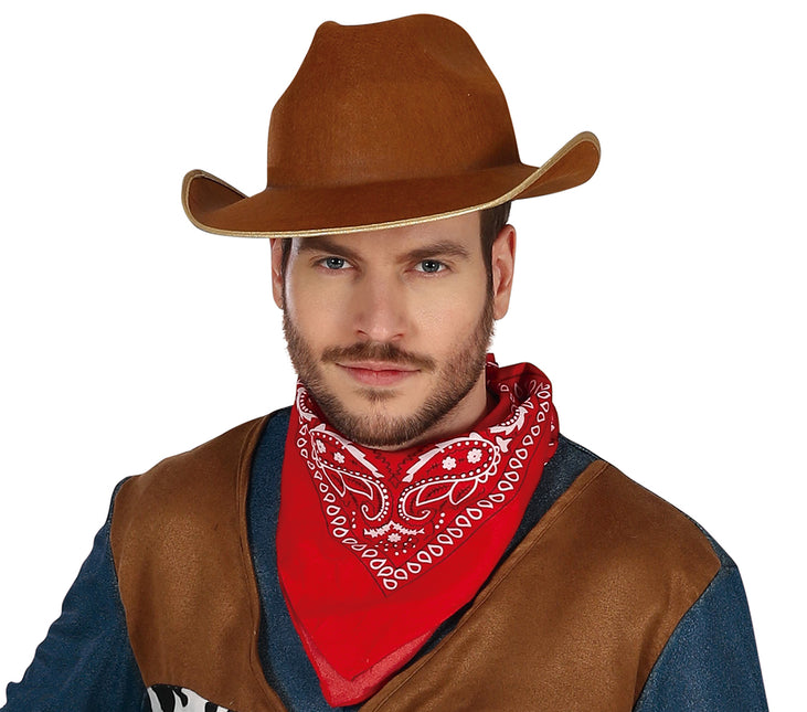 Cowboy Kostym Män Brun