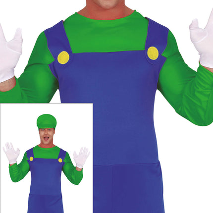 Super Mario-dräkt Luigi för män