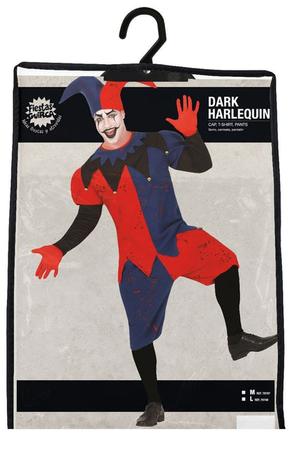 Harlekin Halloween Kostym Herr
