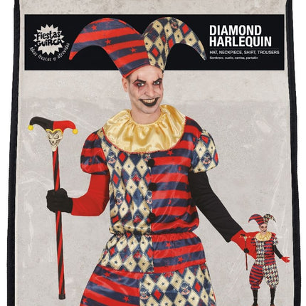 Harlekin Halloween Kostym Herr Diamant