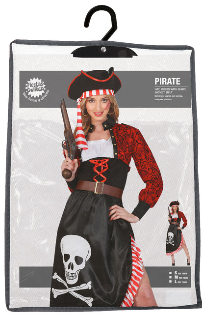 Piratklänning Röd Svart Damer