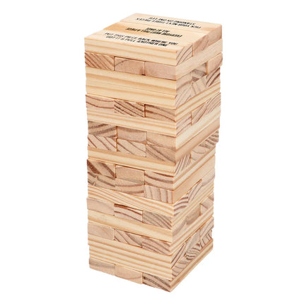 Dricklekset ”Drinking Tower” (4 shotglas, 54 träklossar)