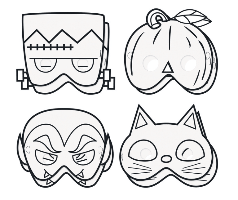 8 COLOR YOUR OWN HLWN PPR MASK van Unique koop je bij Partywinkel