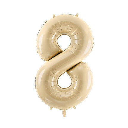 8 Jaar Cijfer Ballon Beige Leeg 72cm van Partydeco koop je bij Partywinkel