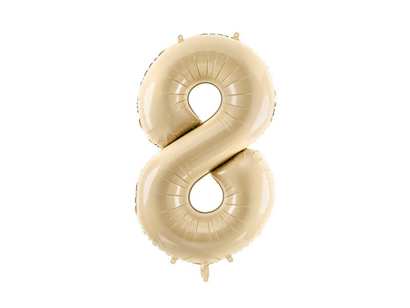 8 Jaar Cijfer Ballon Beige Leeg 72cm van Partydeco koop je bij Partywinkel