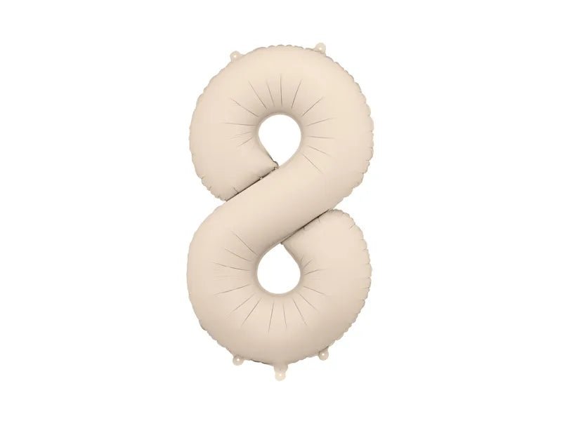8 Jaar Cijfer Ballon Beige Mat Leeg 86cm van Partydeco koop je bij Partywinkel