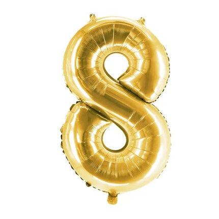 8 Jaar Cijfer Ballon Goud Leeg 1m van VDV Benefit koop je bij Partywinkel