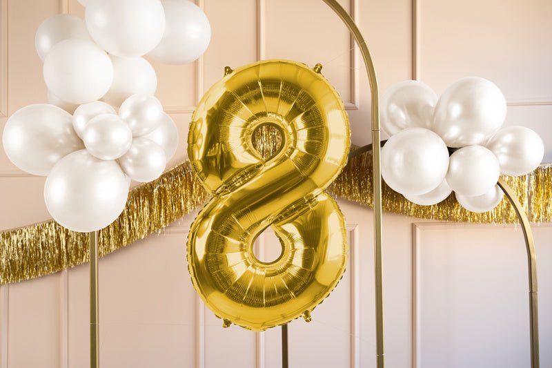 8 Jaar Cijfer Ballon Goud Leeg 72cm van Partydeco koop je bij Partywinkel