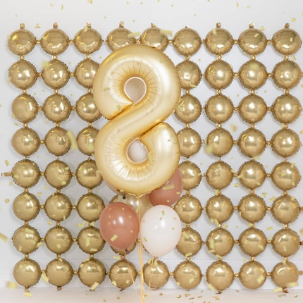 8 Jaar Cijfer Ballon Goud Satijn Folie Leeg 86cm van Partydeco koop je bij Partywinkel