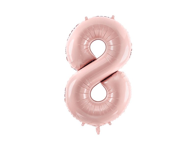8 Jaar Cijfer Ballon Lichtroze Leeg 72cm van Partydeco koop je bij Partywinkel