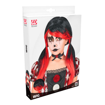 Halloween-peruk: skräckclown