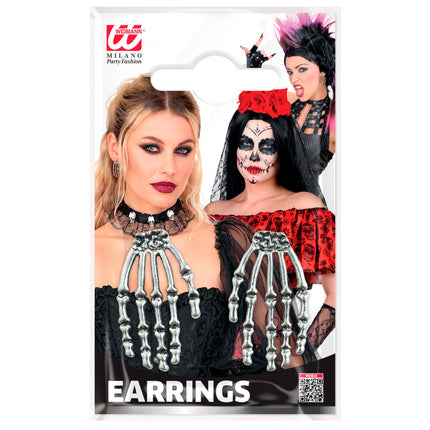 Halloween-örhängen – skelett hand