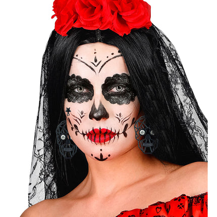 Halloween-örhängen med skelettmotiv