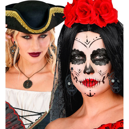 Halloween-örhängen med skelettmotiv