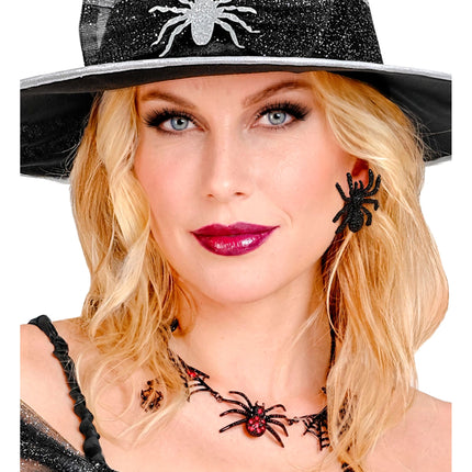 Halloween-örhängen med spindlar och strass