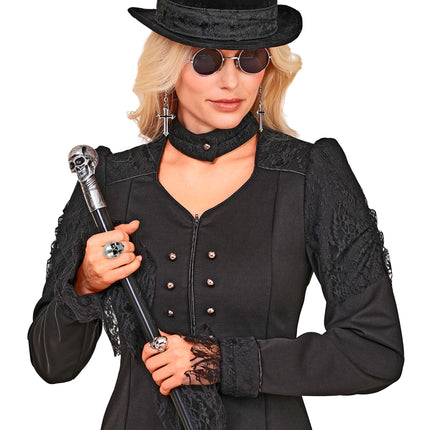 Halloween-ring med glänsande dödskalle