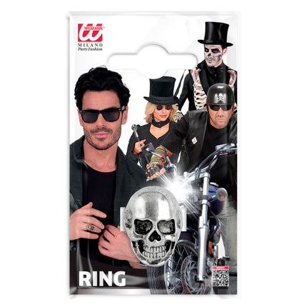 Halloween-ring med glänsande dödskalle
