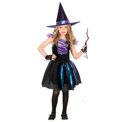 Halloween-häxhatt för barn med stjärnor och måne
