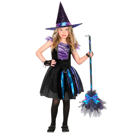 Halloween-häxkvast med stjärnor och måne, 85 cm