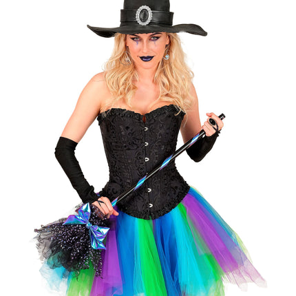 Halloween-häxkvast med stjärnor och måne, 85 cm