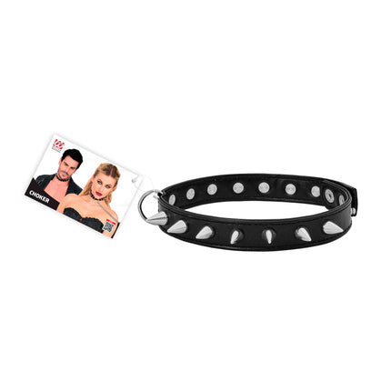 Halloween-choker, svart med taggar