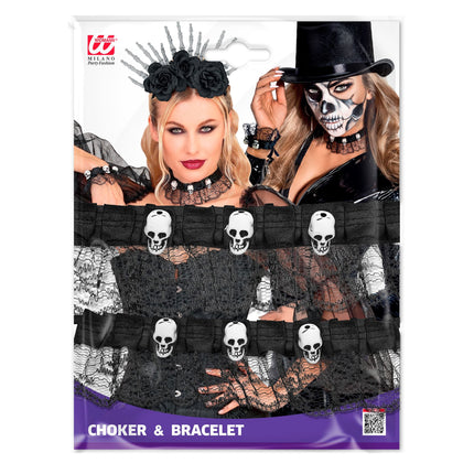 Halloween-smyckeset med choker och armband