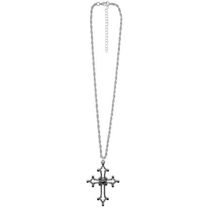 Halloween-halsband med kors och ädelstenar