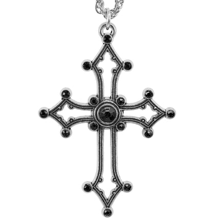 Halloween-halsband med kors och ädelstenar
