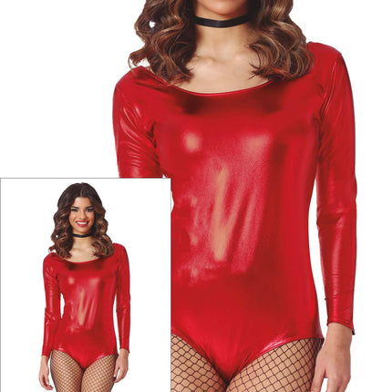 Leotard Röd Dam Metallic
