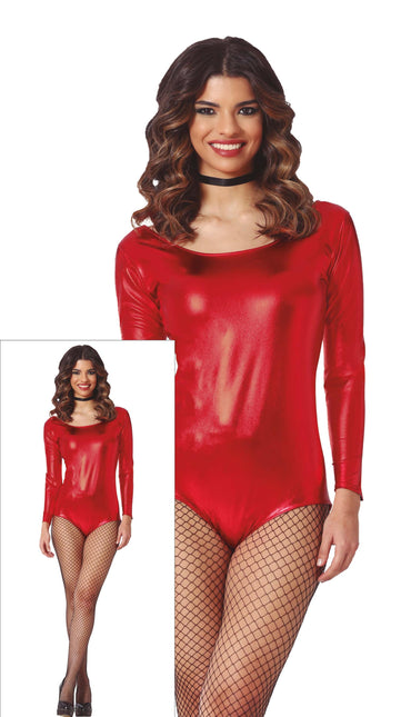 Leotard Röd Dam Metallic