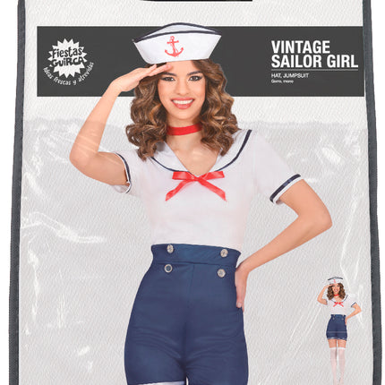 Kostym Blå Vit Damer Sailor
