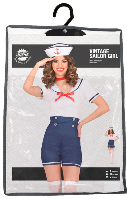 Kostym Blå Vit Damer Sailor