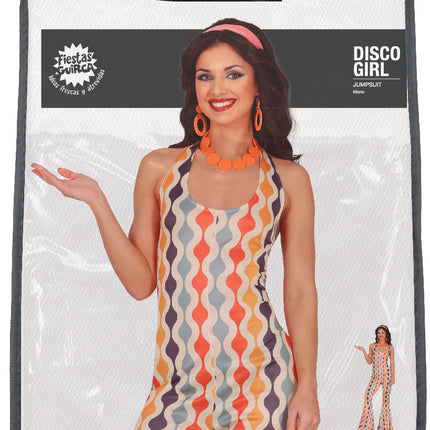 Disco 70S Jumpsuit Färgad Dam