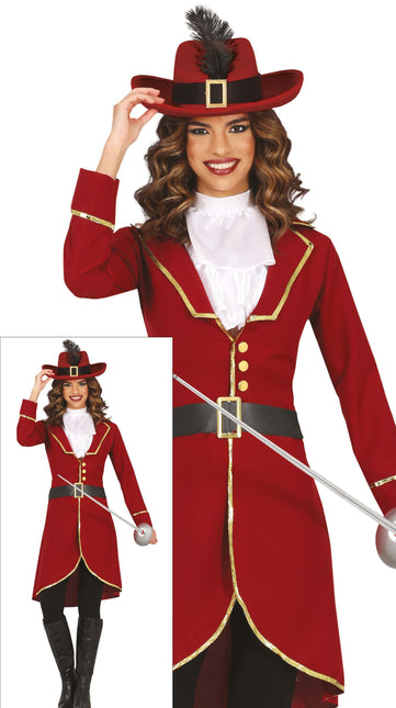 Piratdräkt Bordeaux Röd Dam