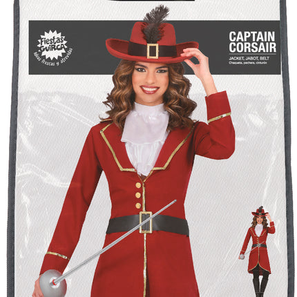 Piratdräkt Bordeaux Röd Dam