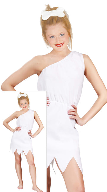 Caveman Kostym Vit Dam