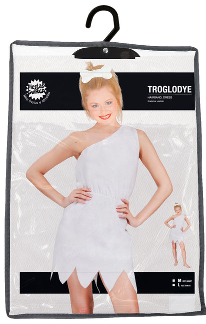 Caveman Kostym Vit Dam