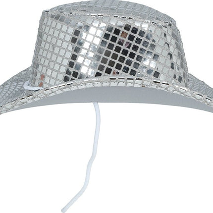 80s silver disco cowboy hat, adult van Fiestas Guirca koop je bij Partywinkel