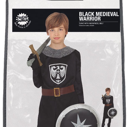 Riddardräkt Svart Pojke
