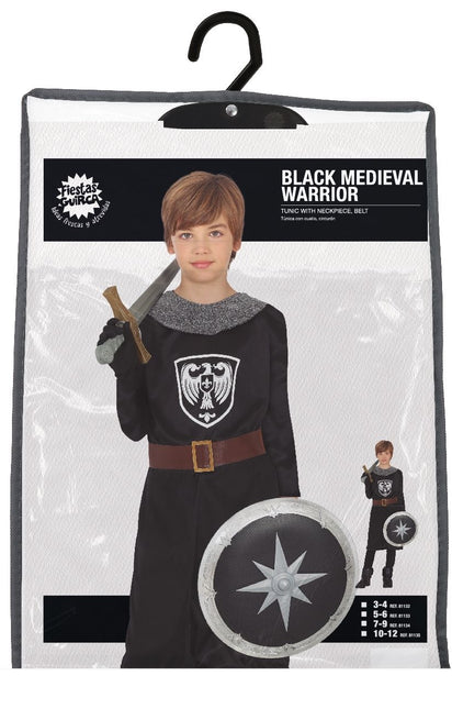 Riddardräkt Svart Pojke