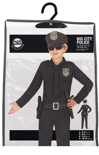 Polis Dräkt Svart Pojke