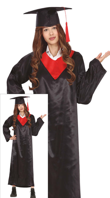 Examensklänning Svart Röd Damer