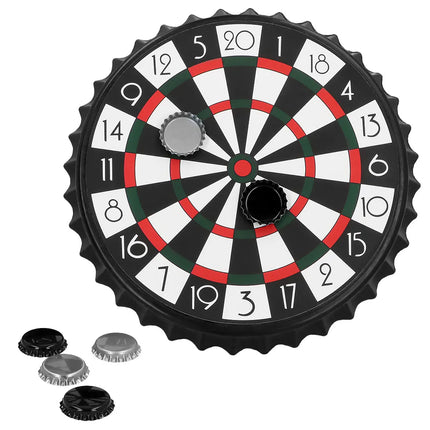 Drick- och dartspel-set (darttavla 25 cm, 6 ölkapsyler)