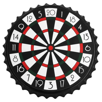 Drick- och dartspel-set (darttavla 25 cm, 6 ölkapsyler)